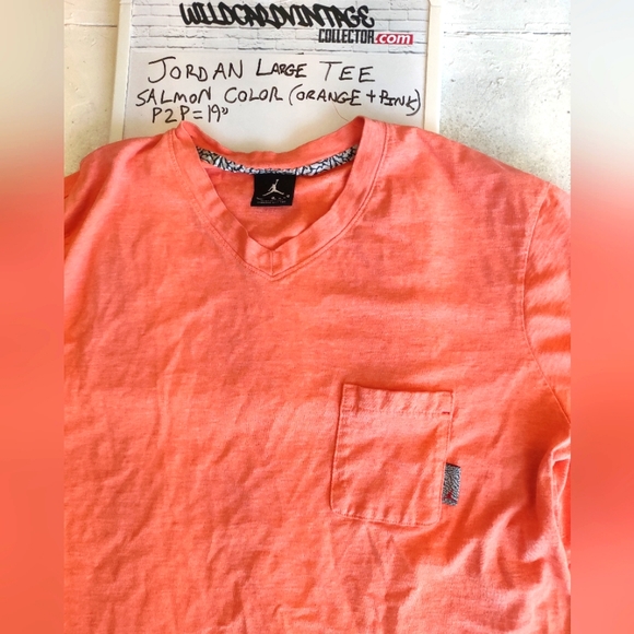 Air Jordan salmon V Neck Elephant print Tee - Picture 2 of 4